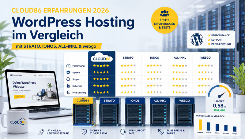 Cloud86 Erfahrungen 2026 WordPress Hosting Im Vergleich Mit Strato, Ionos, All Inkl & Webgo