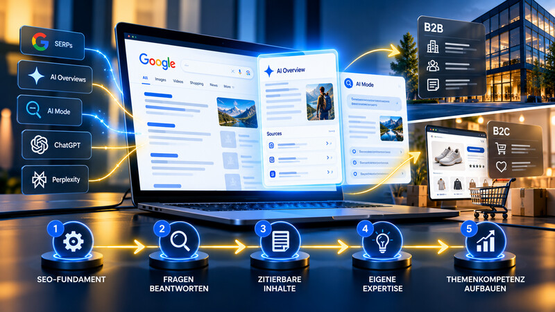 Ki Sichtbarkeit 5 Schritten Seo Geo B2c B2c Webseiten Shopsr Ki Suche Serps