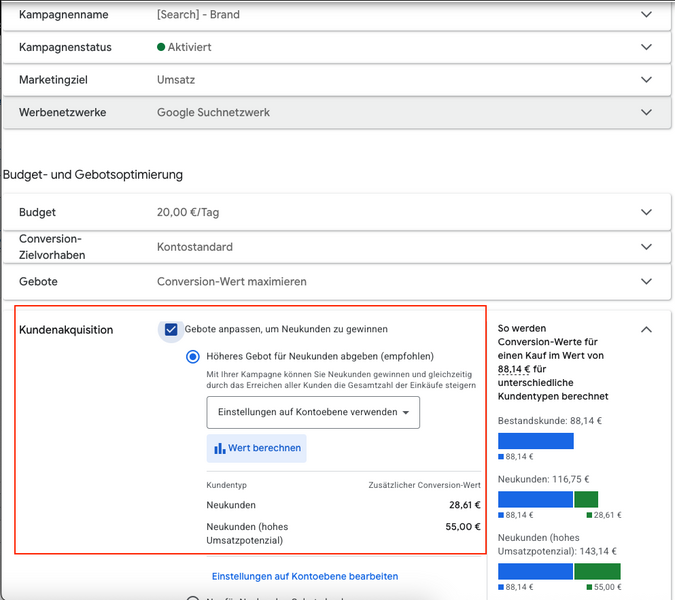 Neukundenakquisition Google Ads