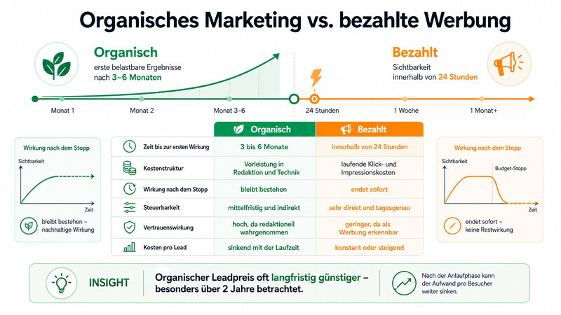 Unterschied Organisches Marketing Und Bezahlte Werbung
