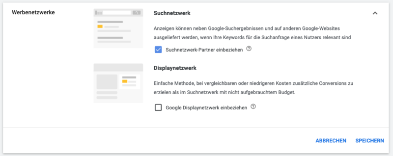 Werbenetzwerke Suchnetzwerk Google Ads Adwords