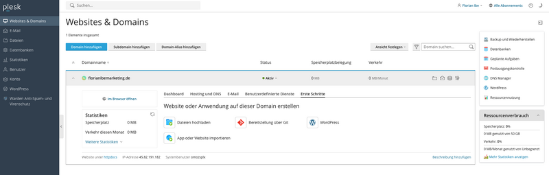 Cloud86 Plesk Backend
