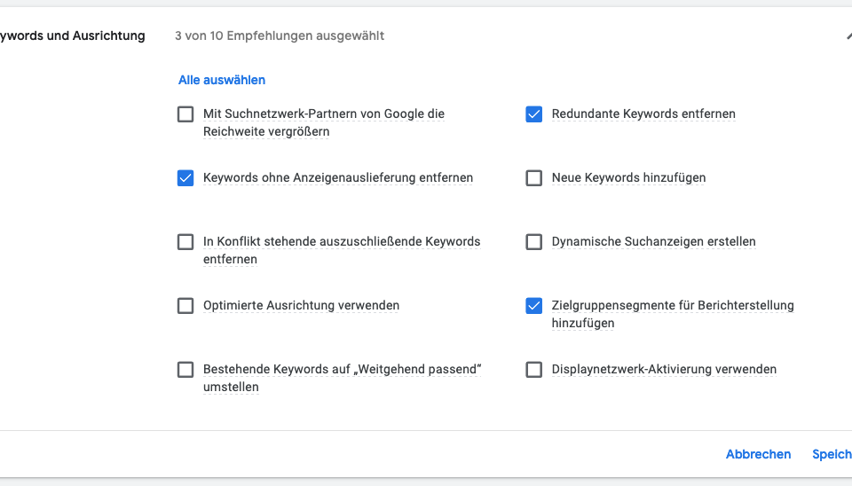 Google Ads Automatically Apply Keywords and Targeting