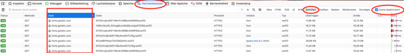 Google Fonts Gstatic Checker Schriften Dsgvo Ttdsg Browser Netzwerkanalyse Pruefen Einbinden Lokal