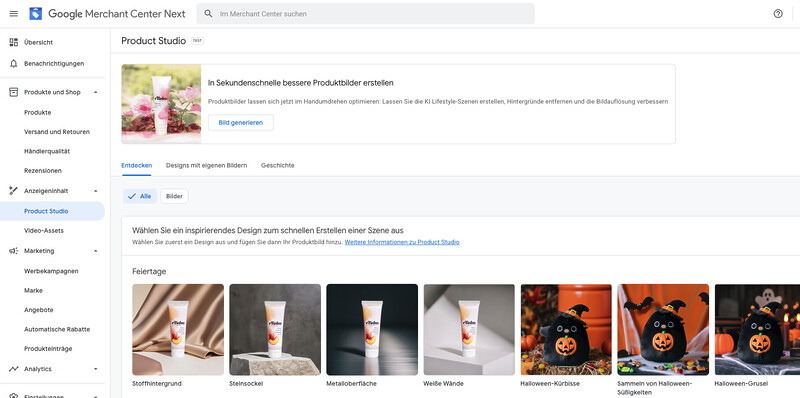 Google Merchant Center Product Studio