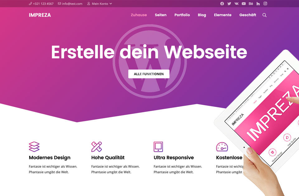 Impreza Theme WordPress Demo Experience Test Download Themeforest