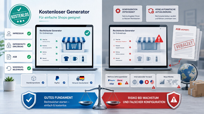Kostenlose Rechtstexte Onlineshop