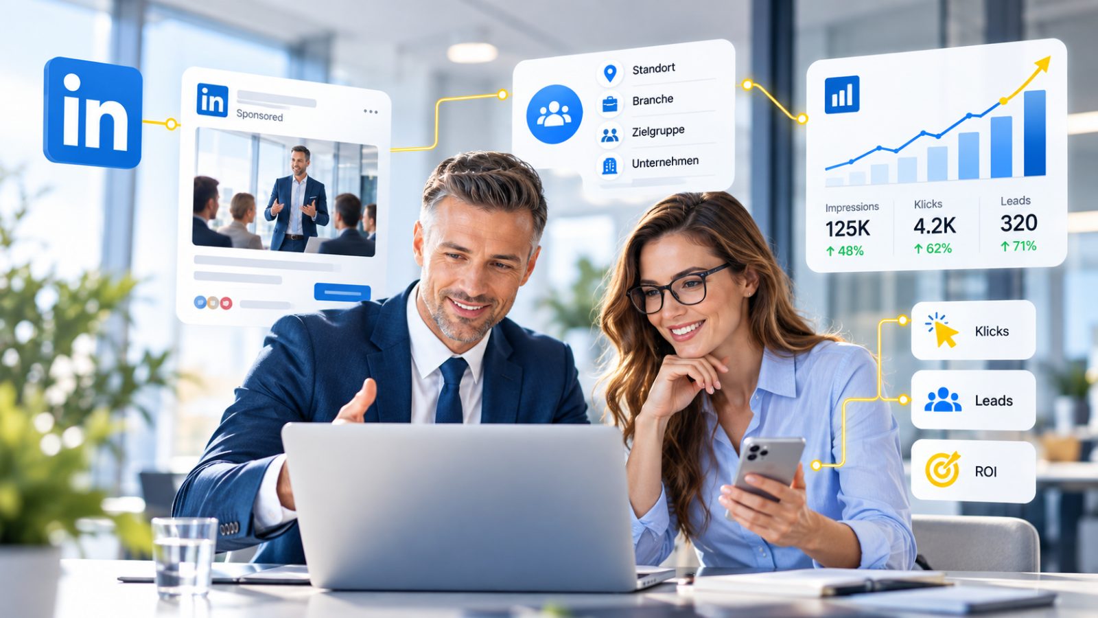 LinkedIn Ads Anzeigen schalten mit Targeting nach Zielgruppe – Kampagne für mehr B2B Leads
