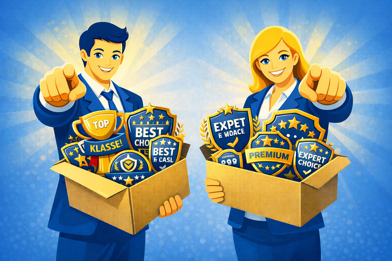 Marketing Eigener Preis Siegel Auszeichnung Badge Award Trau Dich Dich Selbst Auszuzeichnen