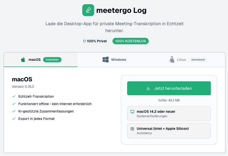 Meetergo Log Download