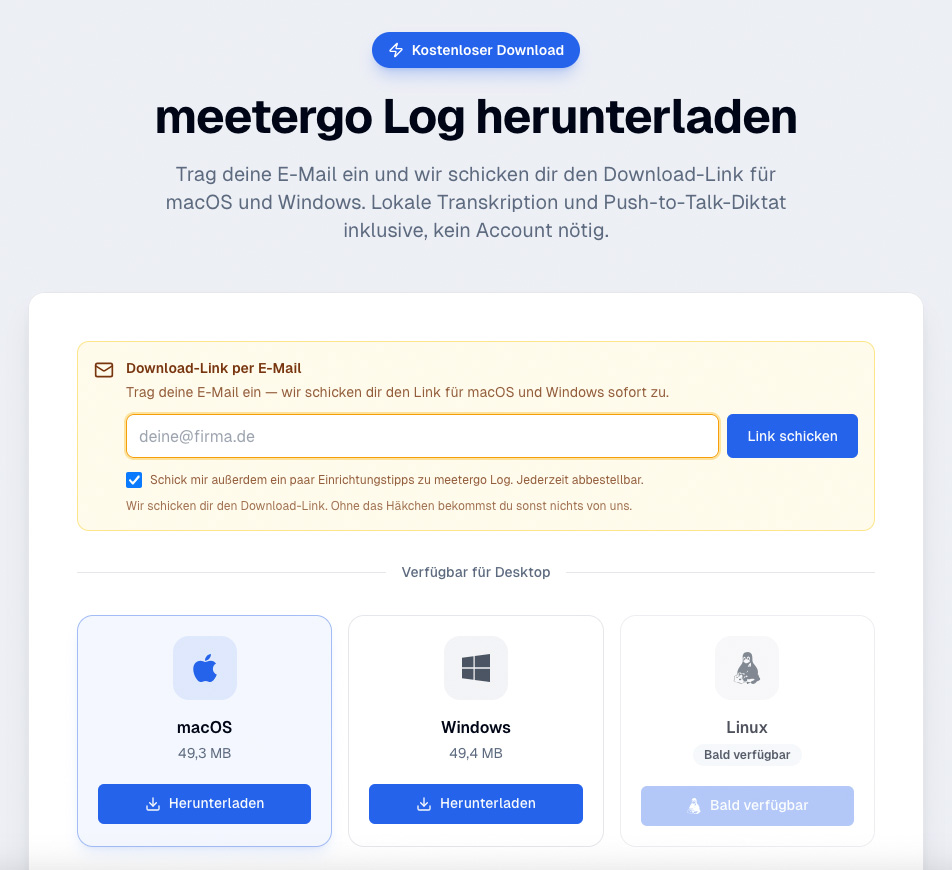 Meetergo Log Kostenfrei Protokolle Von Besprechung Ohne Cloud