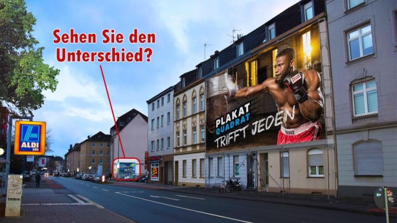 Plakatquadrat Aussenwerbung Plakatwerbung Werbeplakat Werbetafel Leuchtreklame Unterschied Plakatquadrat Aussenwerbung Plakatwerbung Werbeplakat Werbetafel Leuchtreklame Unterschied