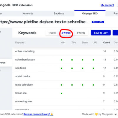 Seo Copywriter Course Browser Extension 2words