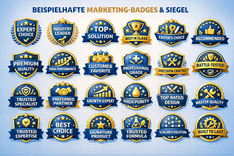 Siegel Auszeichnungen Preise Award Badges Unternehmen Shops