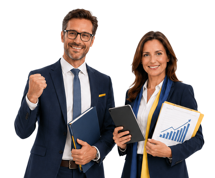 Tax advisor team with growth chart