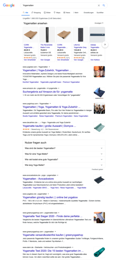 Suchmaschinenmarketing Suchmaschinenoptimierung Serps