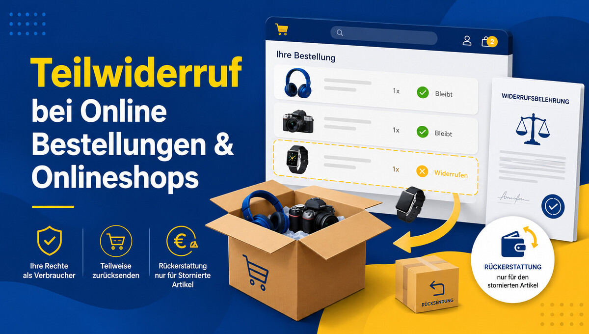 Teilwiderruf Online Bestellungen Onlineshops