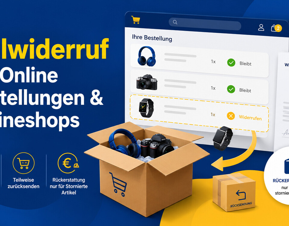 Teilwiderruf Online Bestellungen Onlineshops
