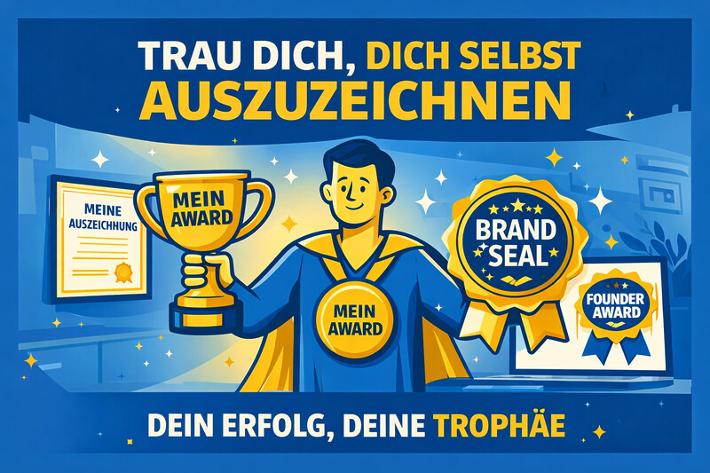 Trau Dich Marketing Eigener Preis Siegel Auszeichnung Badge Award Trau Dich Dich Selbst Auszuzeichnen