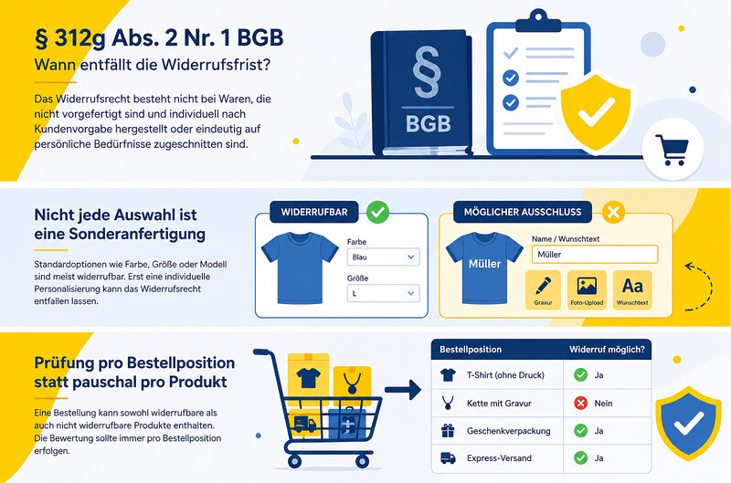 Widerrufsbutton Individuelle Produkte Personalisiert Gravur Text Foto Stanze Bedruckt Befuellt Vertrag Widerrufen Ausschluss Ausnahme