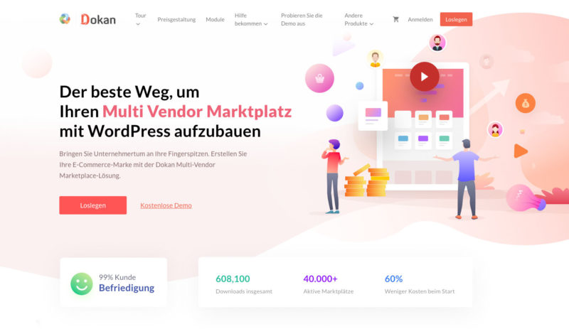 Woocommerce Dokan Multi Vendor Marktplatz Deutsch Haendlershop