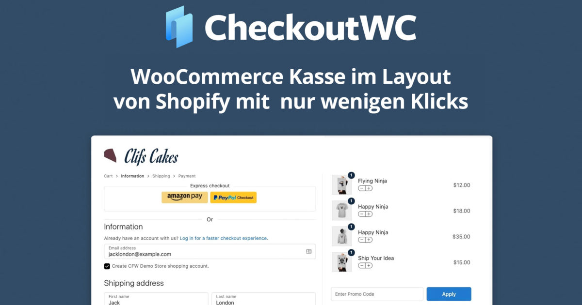 Woocommerce Kasse Shopify Style Checkout Optik Layout Aendern