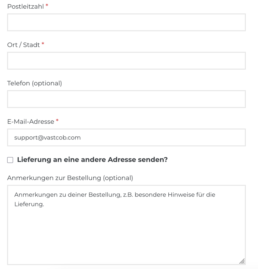 Woocommerce Lieferung An Eine Andere Adresse Senden Einklappen Ausblenden Im Standard Vorauswahl