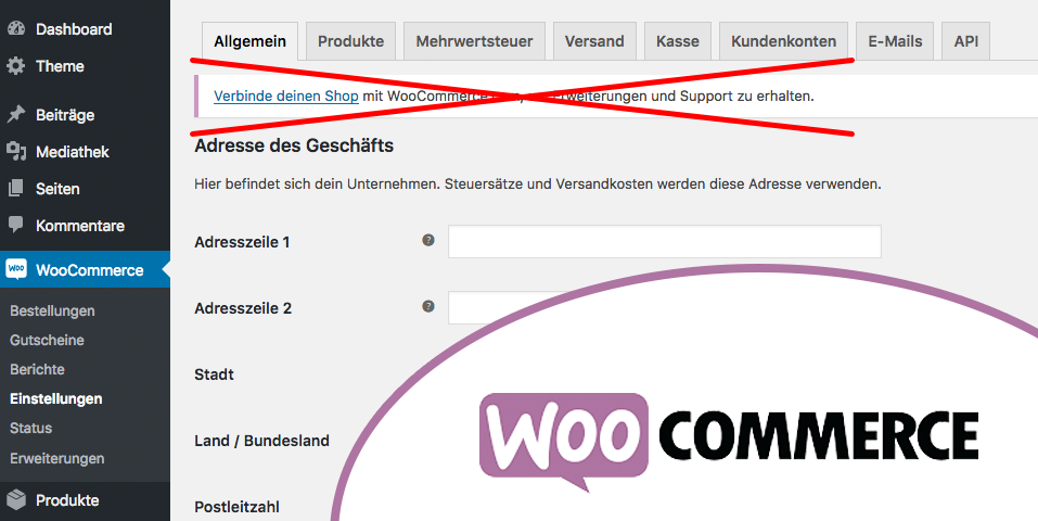 Woocommerce Nachricht Deaktivieren Verbinde Deinen Shop Mit Woocommerce