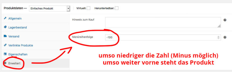 Woocommerce Shop Produkt Reihenfolge Anpassen Menuereihenfolge Zahl Sortierung