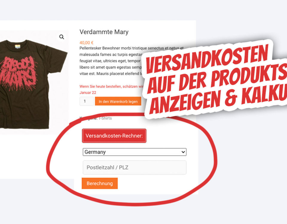 Woocommerce Versandrechner Produktseite Versandkosten Kalkulieren