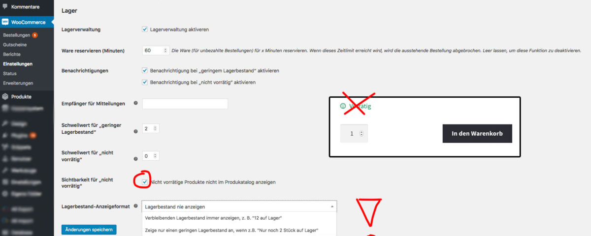 Woocommerce Vorraetig Stock Hinweis Entfernen Lieferbar Nicht Auf Lager Shop Hide