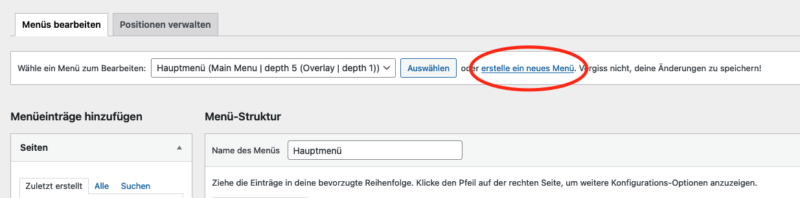 Wordpress Menue Duplizieren Kopieren Bearbeiten Navigation Menuepunkte